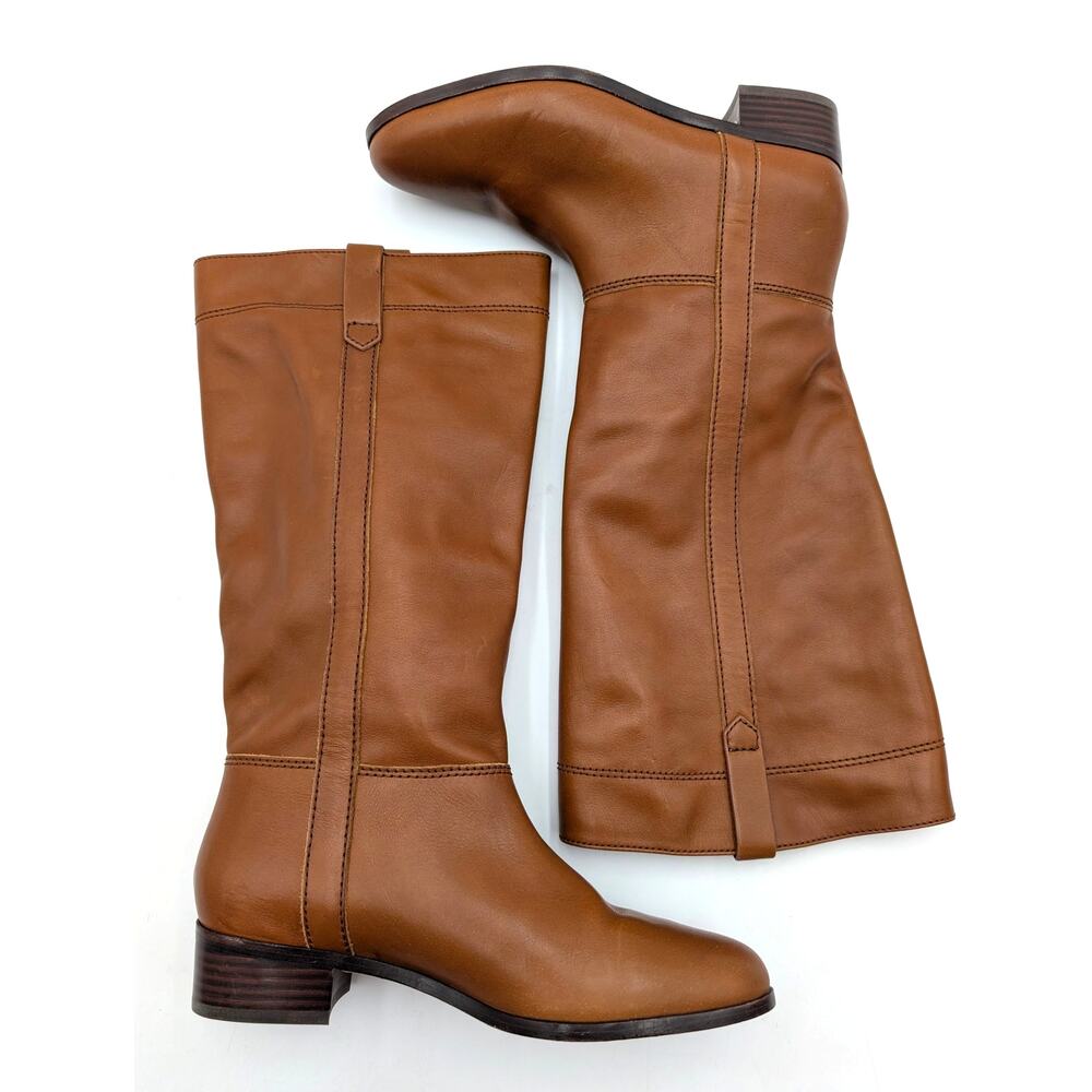 Veronica Beard Dwyer Knee High Boots Women's Brown Leather Size US7.5M Wide Calf - Picture 8 of 12